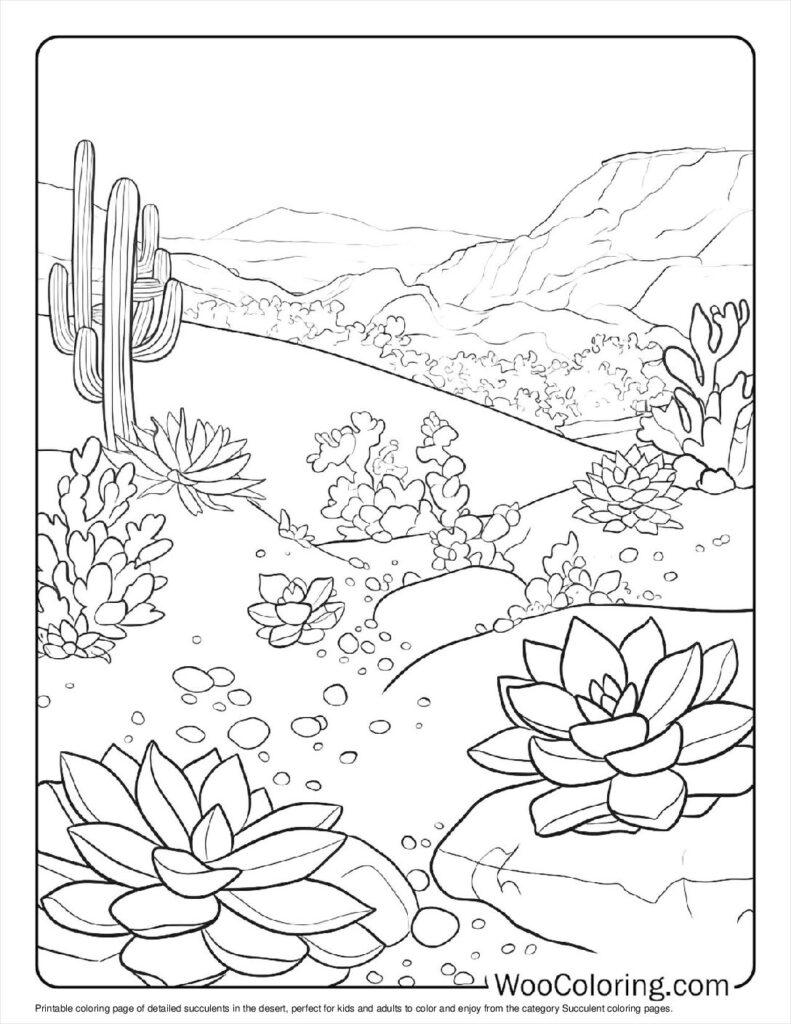 100  Succulent coloring pages  Free PDF To Print  - 8