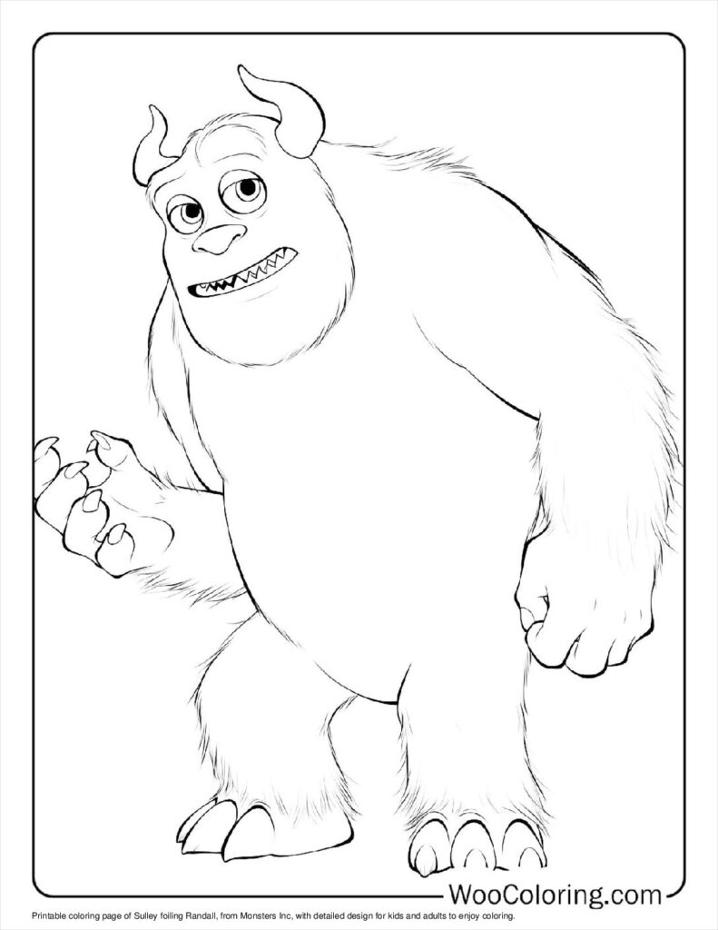 Sulley foils Randall Coloring Page
