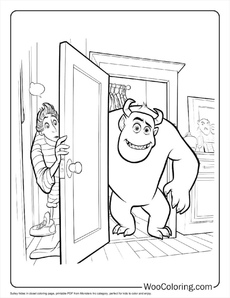 Sulley hides in closet