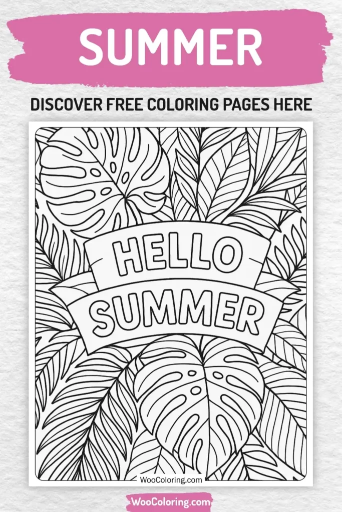 Summer coloring pages designs for girls