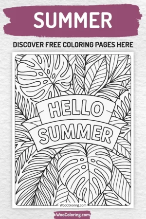 Summer coloring pages designs for kids