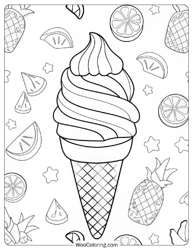 40 Ice Cream Coloring Pages (Free PDF To Print) | Woo Coloring