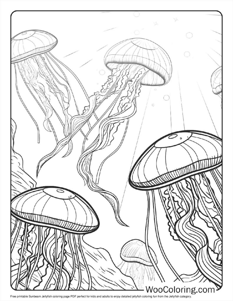 100  Jellyfish coloring pages  Free PDF To Print  - 90