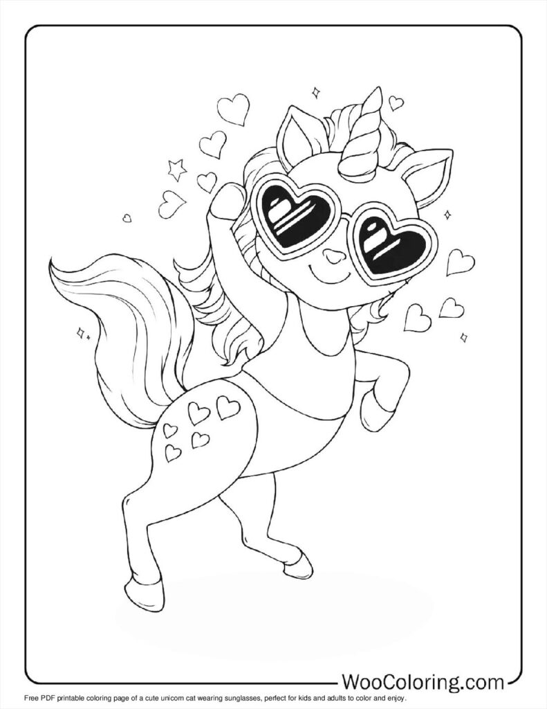 100  Unicorn Cat coloring pages  Free PDF To Print  - 82