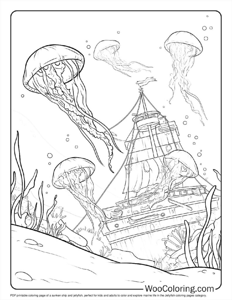 100  Jellyfish coloring pages  Free PDF To Print  - 57