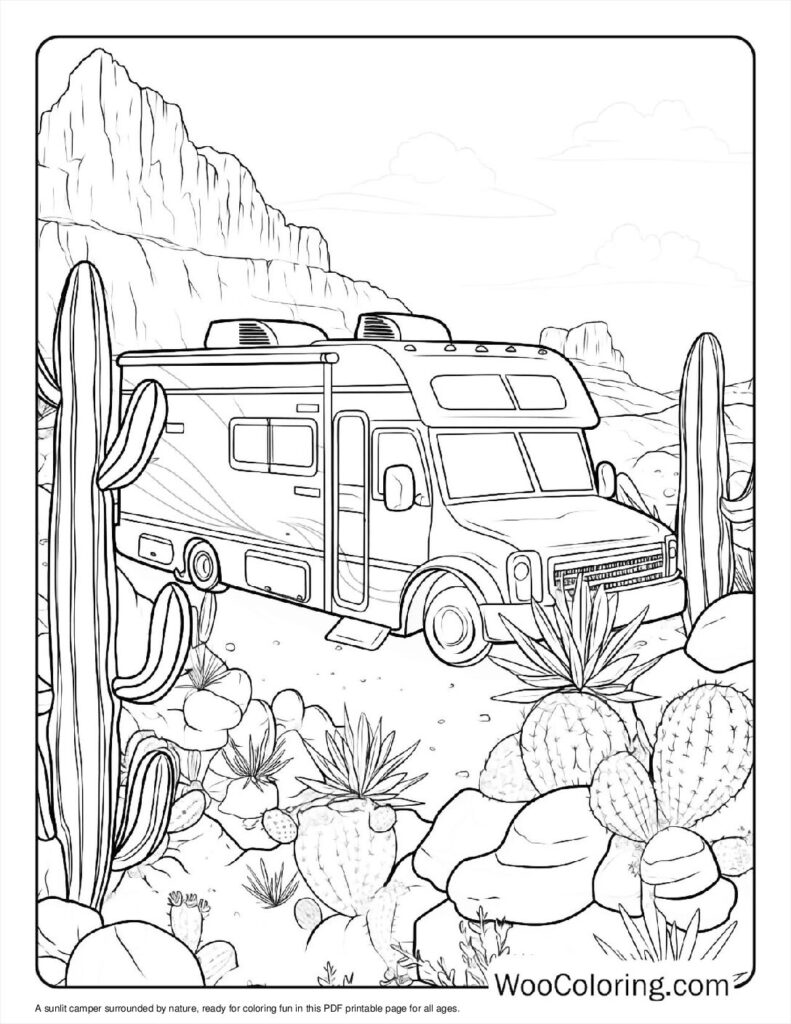 100  Camper   RV coloring pages  Free PDF To Print  - 8