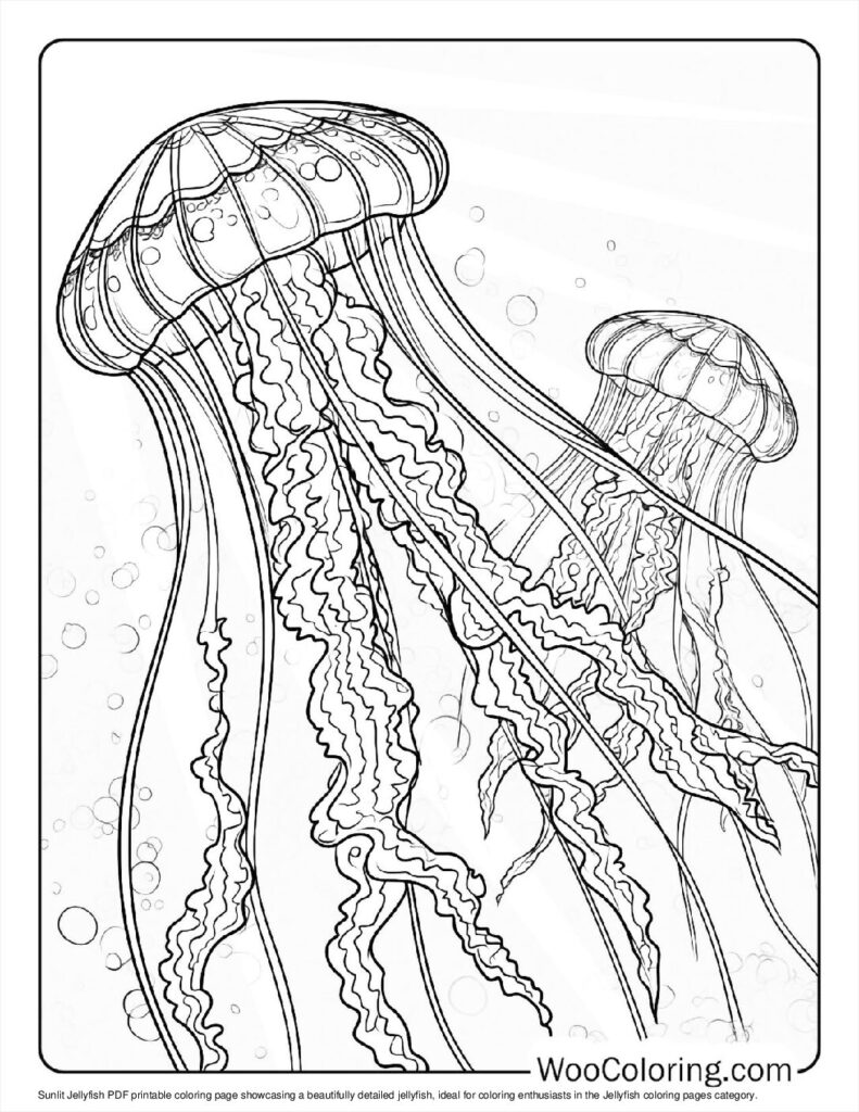 100  Jellyfish coloring pages  Free PDF To Print  - 39