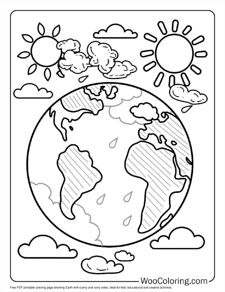 100  Earth coloring pages  Free PDF To Print  - 51
