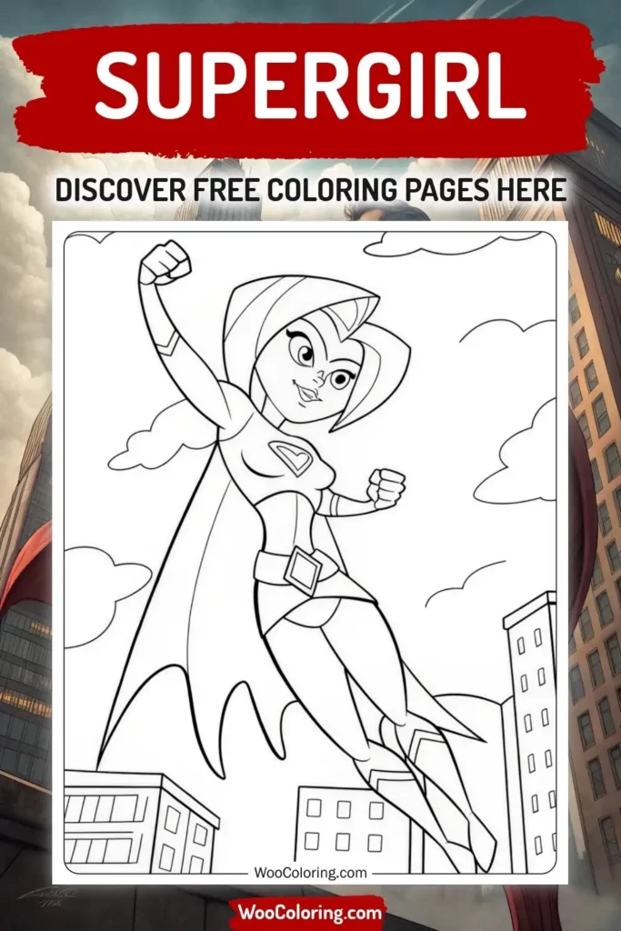 Supergirl coloring pages designs with superhero
