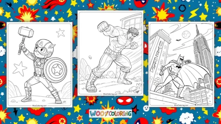 Superhero Coloring Pages Design Image