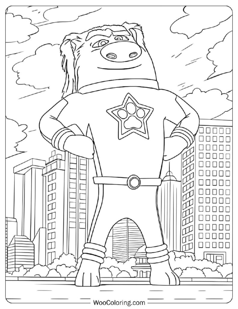 Stardog the Young Superhero Pup with a Cape Ready to Save the Day Coloring Sheet for Preschoolers
