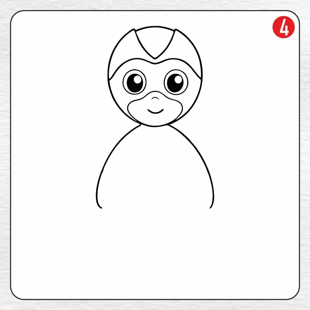 Superhero coloring page drawing step 4