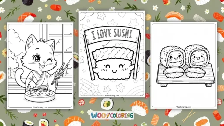 22 Sushi Coloring Pages  Free PDF To Print  - 37