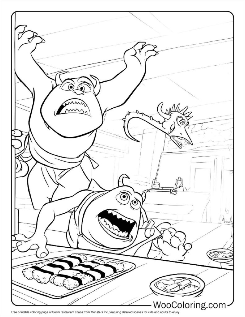 Sushi restaurant chaos To Color