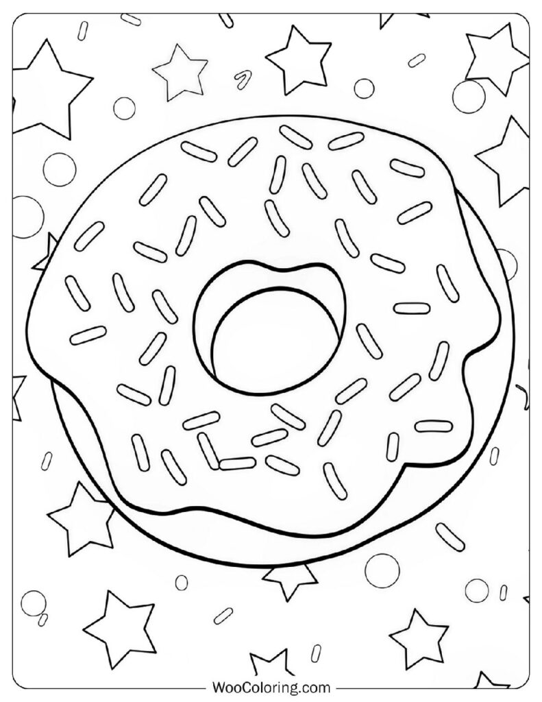 26 Donut Coloring Pages  Free PDF To Print  - 60