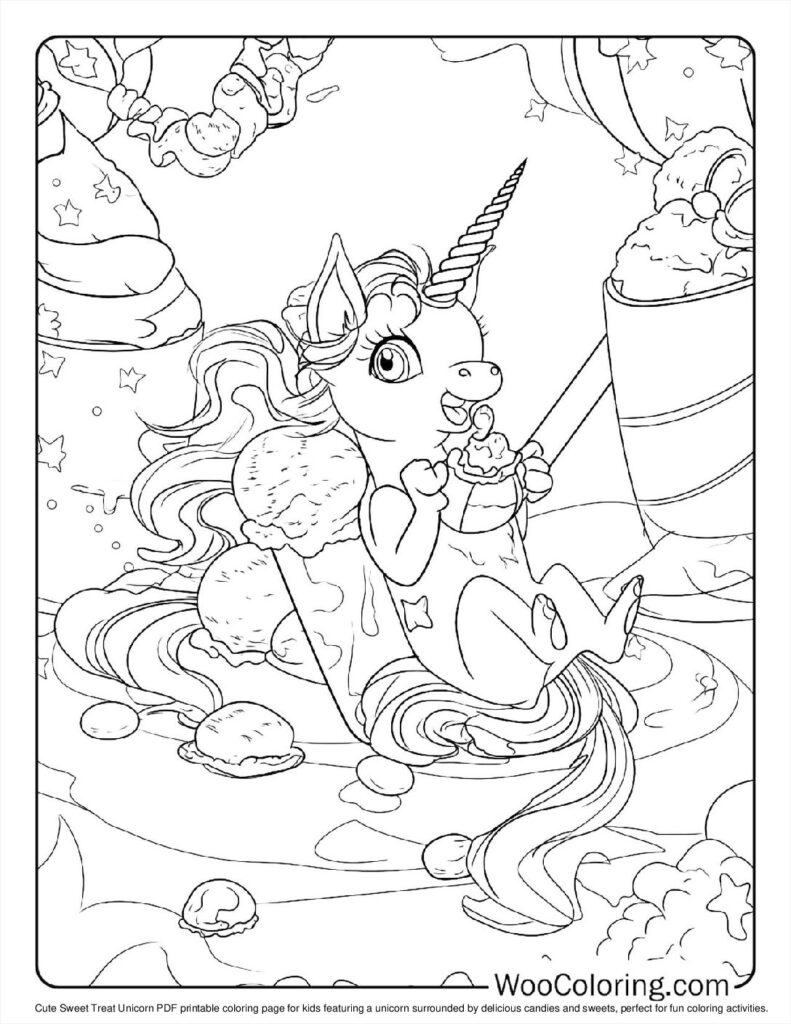 100  Unicorn Cat coloring pages  Free PDF To Print  - 36