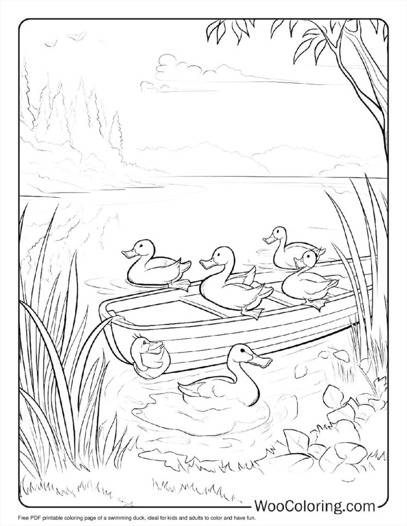 100  Duck coloring pages  Free PDF To Print  - 93