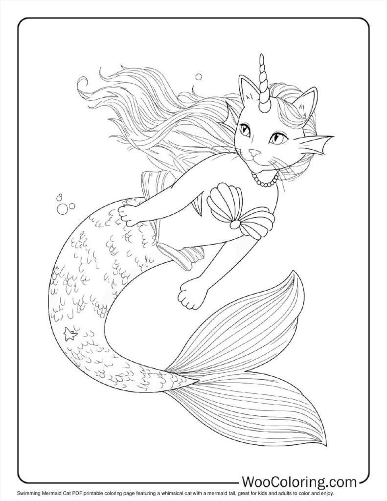 100  Unicorn Cat coloring pages  Free PDF To Print  - 83