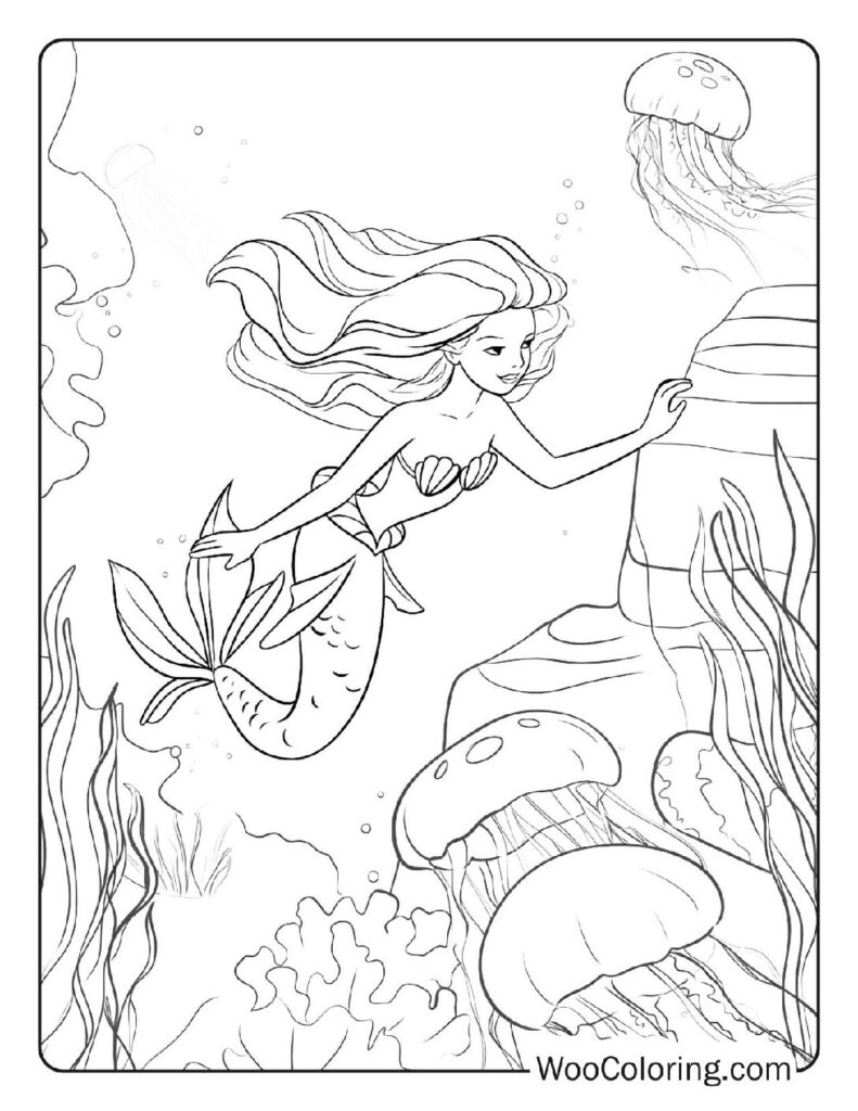 100  Mermaid coloring pages  Free PDF To Print  - 54