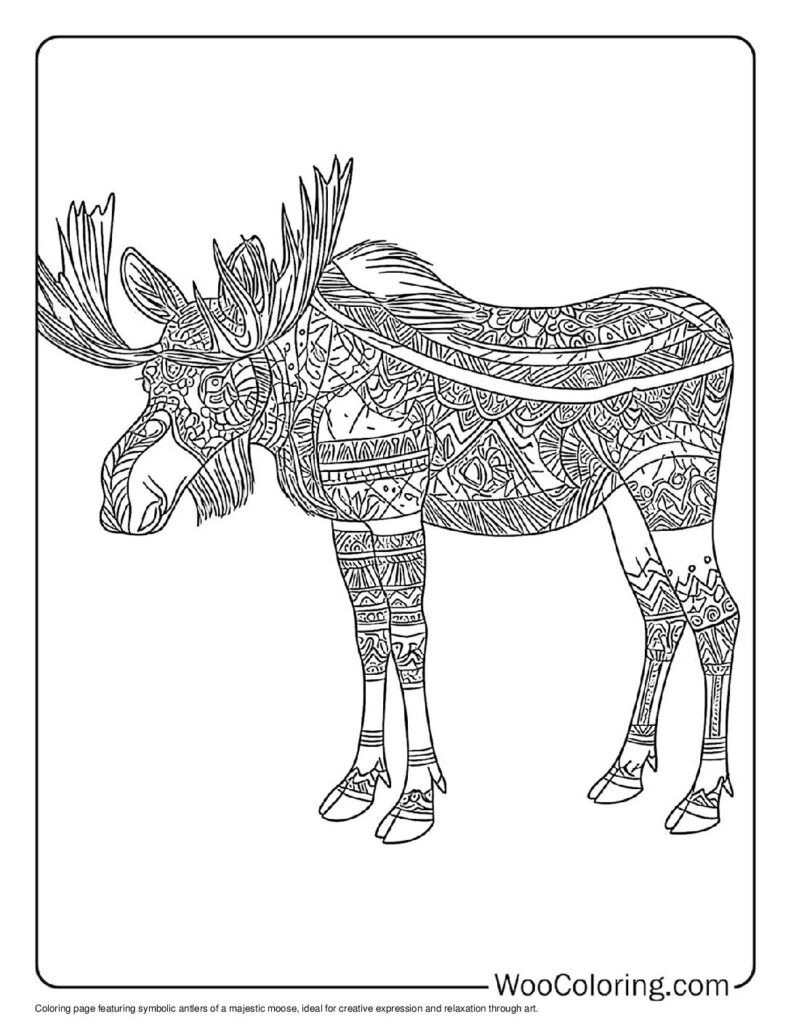 100  Moose coloring pages  Free PDF To Print  - 54