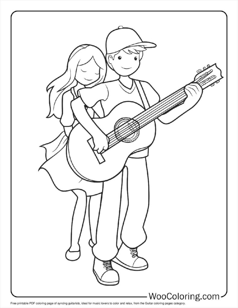 100  Guitar coloring pages  Free PDF To Print  - 52