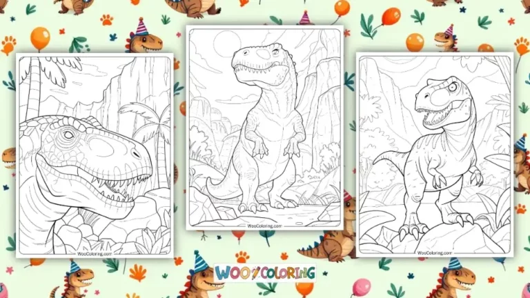 T-Rex Coloring Pages Design Image
