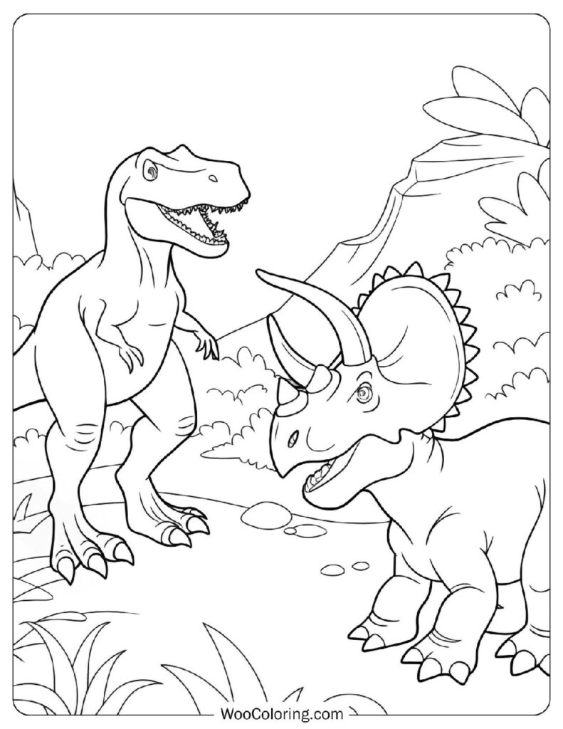 T-Rex and Triceratops