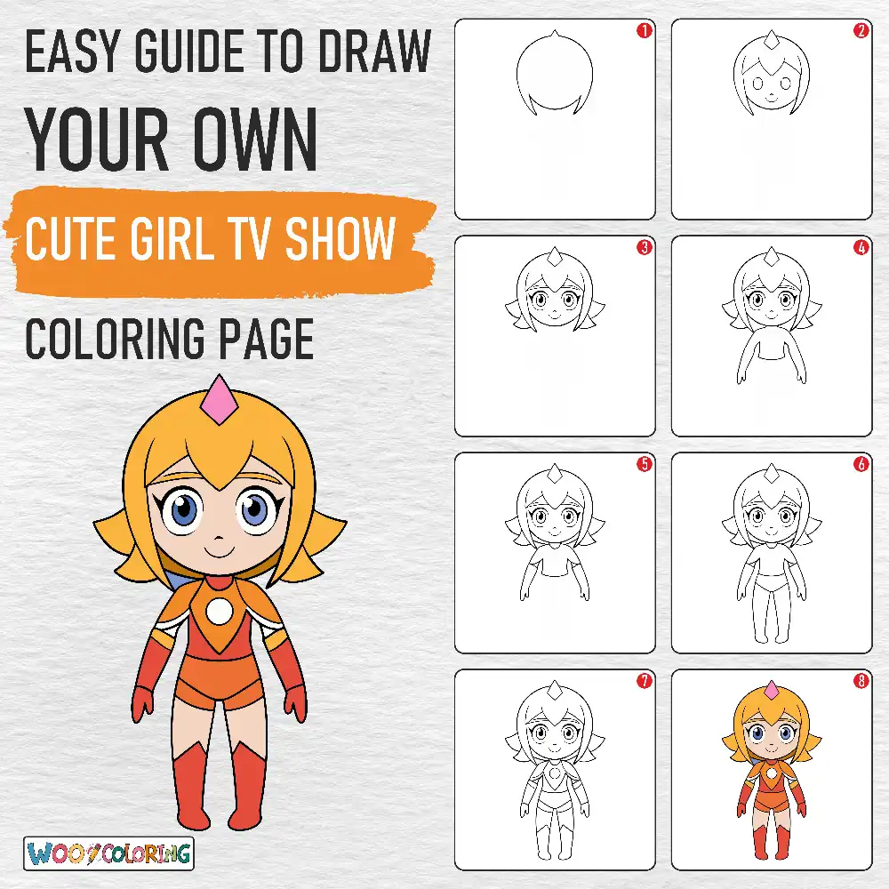 TV Show coloring page drawing guide
