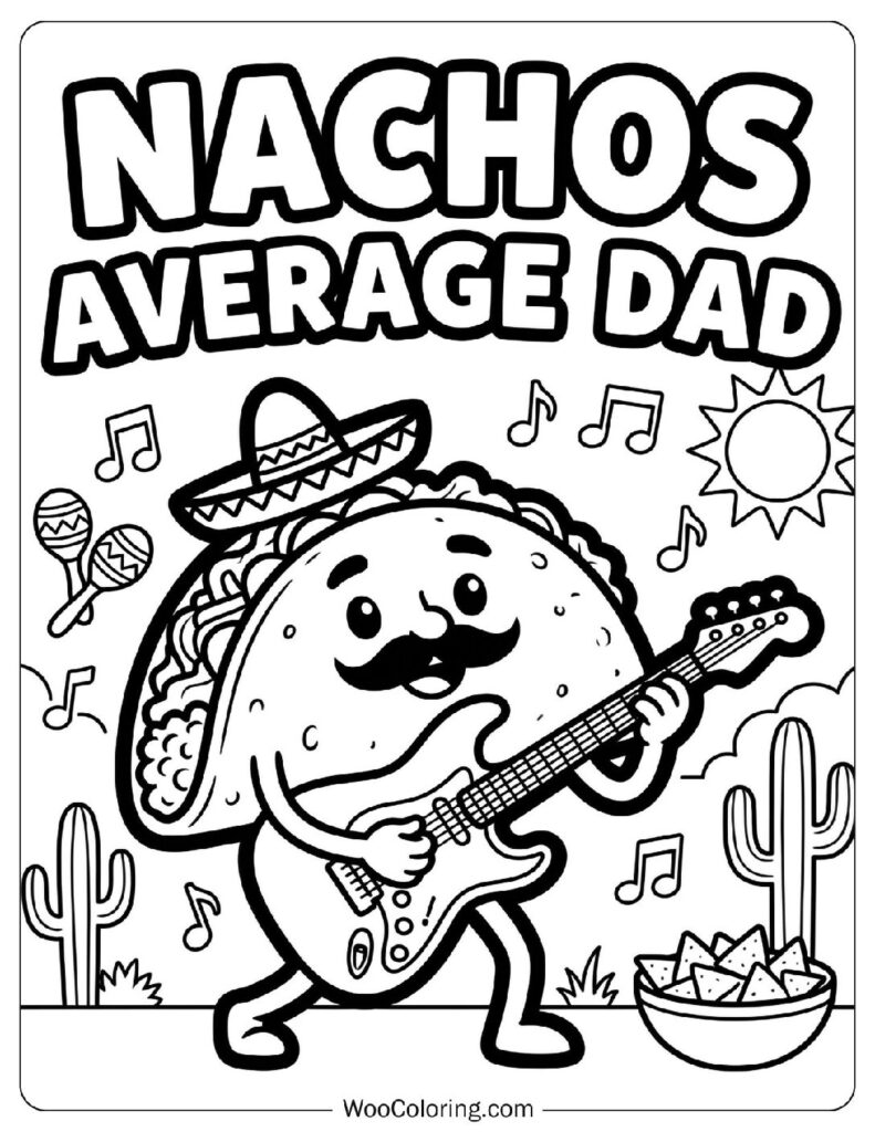 Taco Dad Playing Guitar Nachos Average Dad
