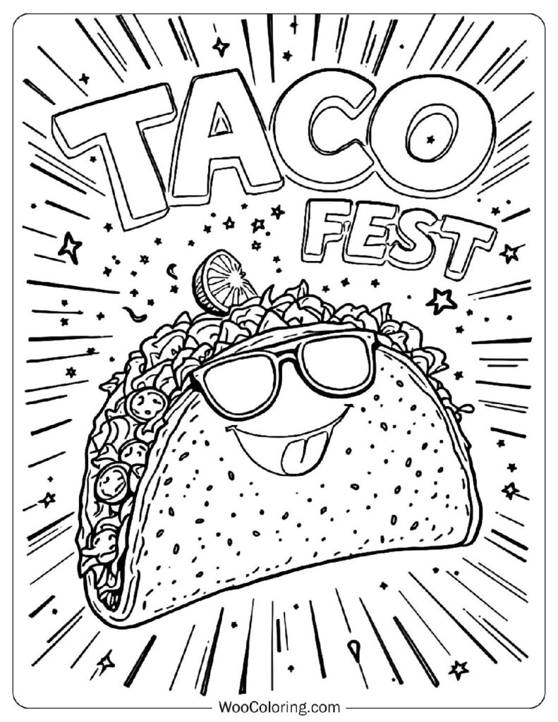 30 Taco Coloring Pages  Free PDF To Print  - 96