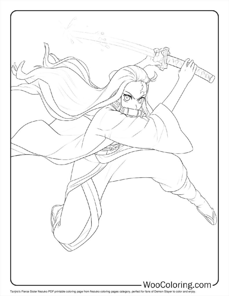 100  Nezuko coloring pages  Free PDF To Print  - 8