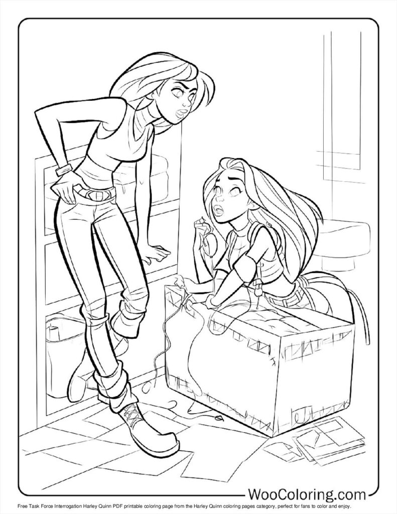 Task Force Interrogation Harley Coloring Page For Kids