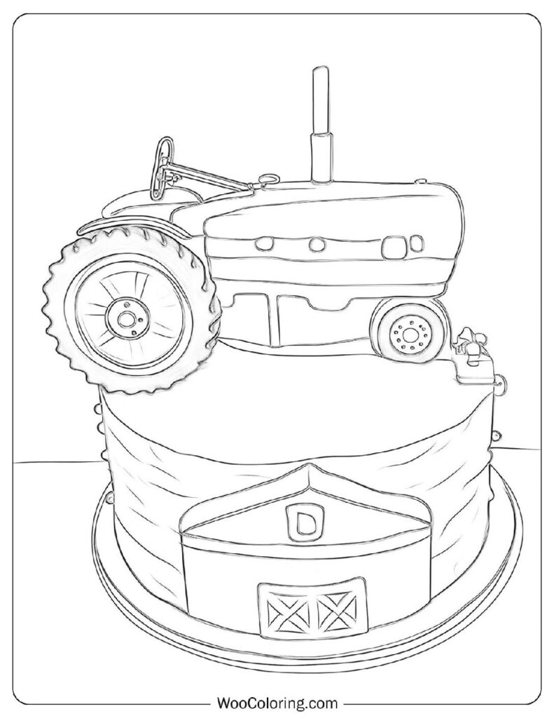 Tasty Tractor Cake To Color