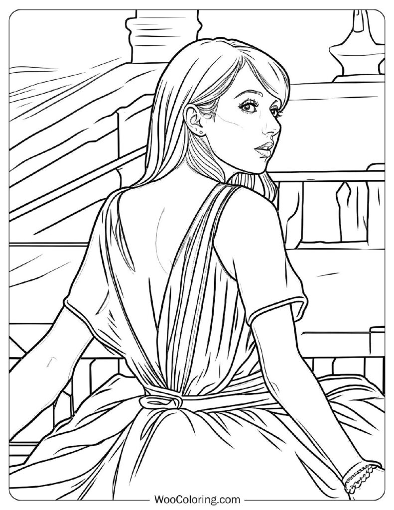 Taylor Swift - Begin Again - Coloring Sheet For Kids