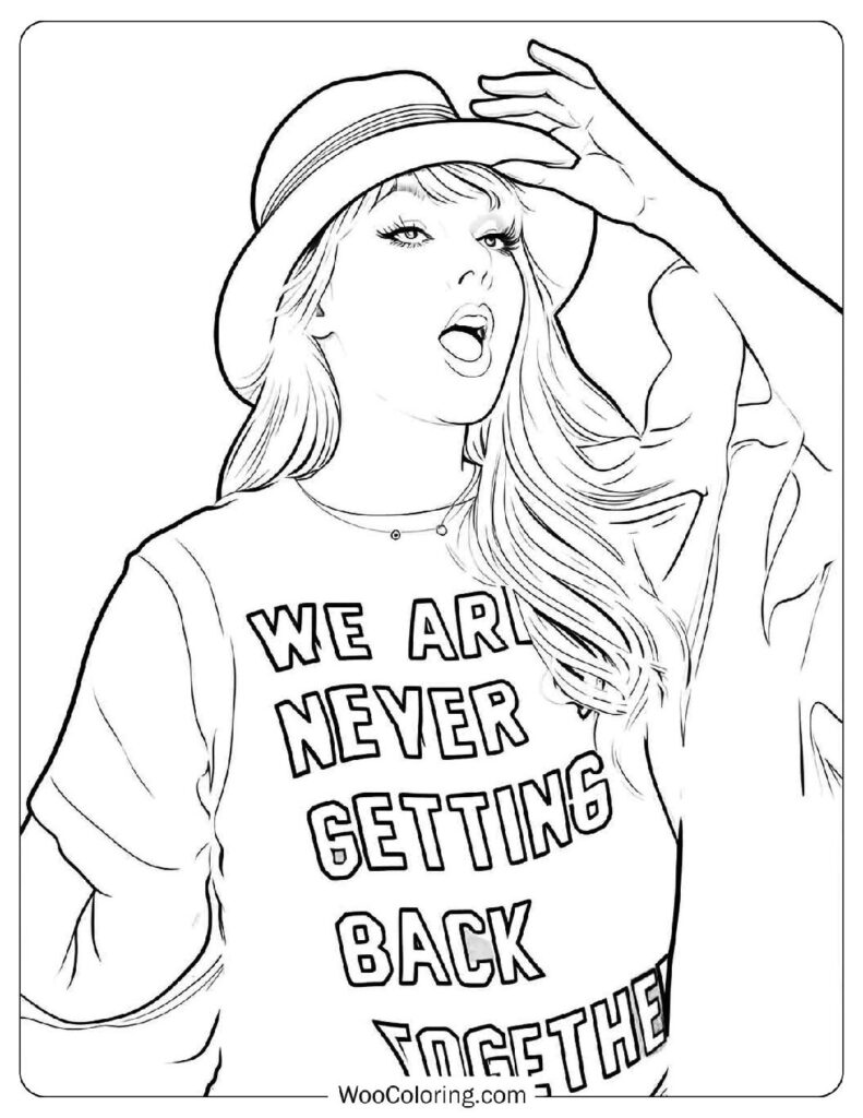 Taylor Swift - We Are Never Ever Getting Back Together - Picture To Color
