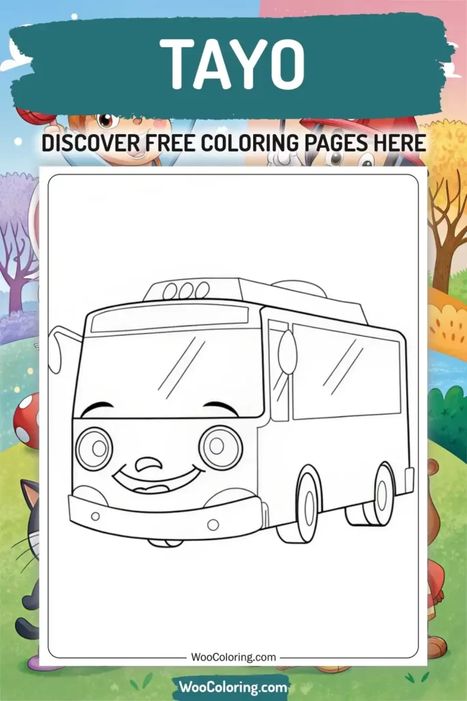 Tayo coloring pages designs from TV Show
