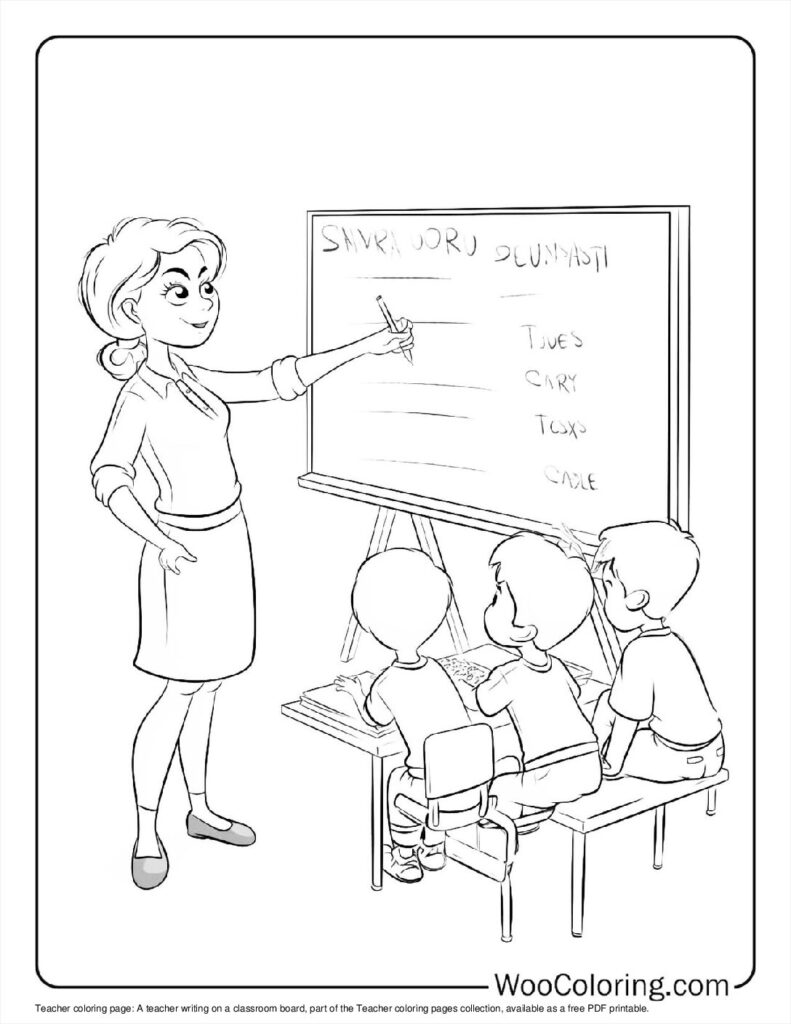 100  Teacher coloring pages  Free PDF To Print  - 13