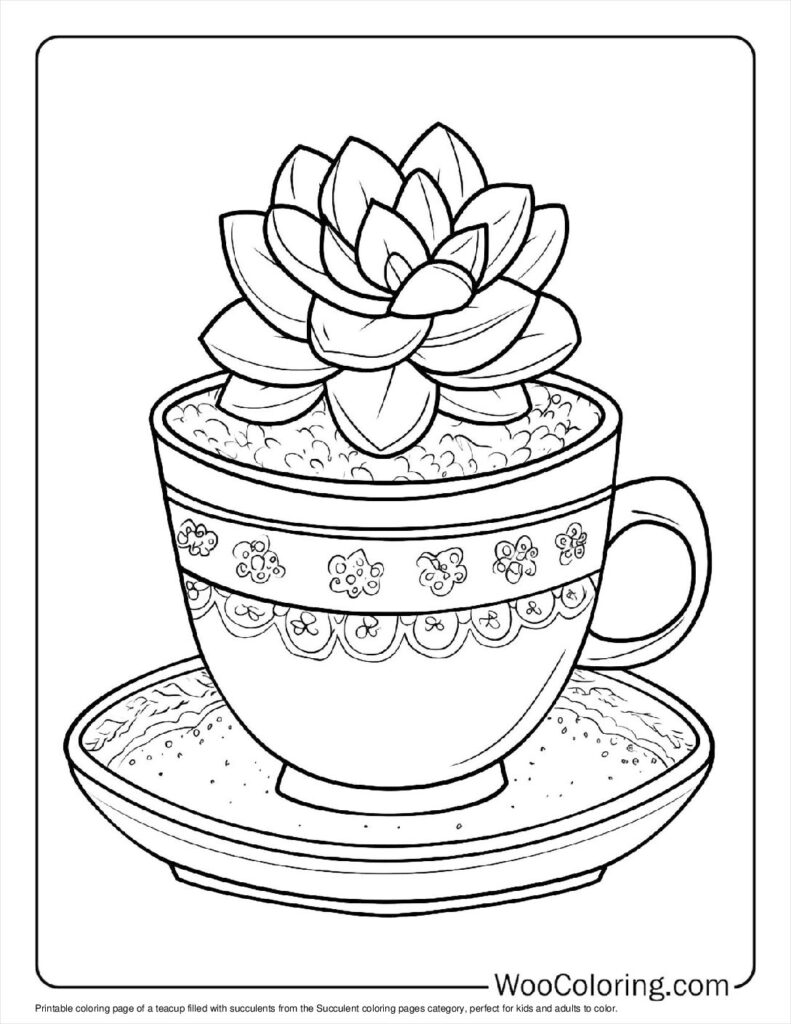 100  Succulent coloring pages  Free PDF To Print  - 87