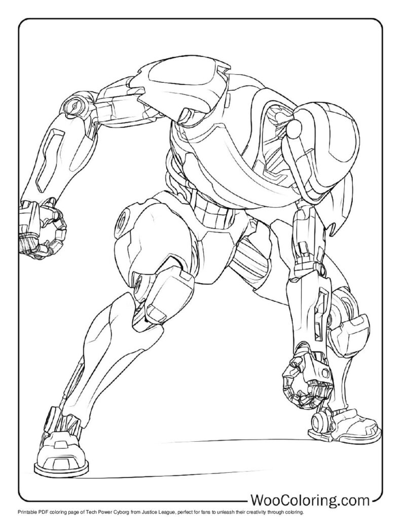 Tech Power Cyborg Coloring Page