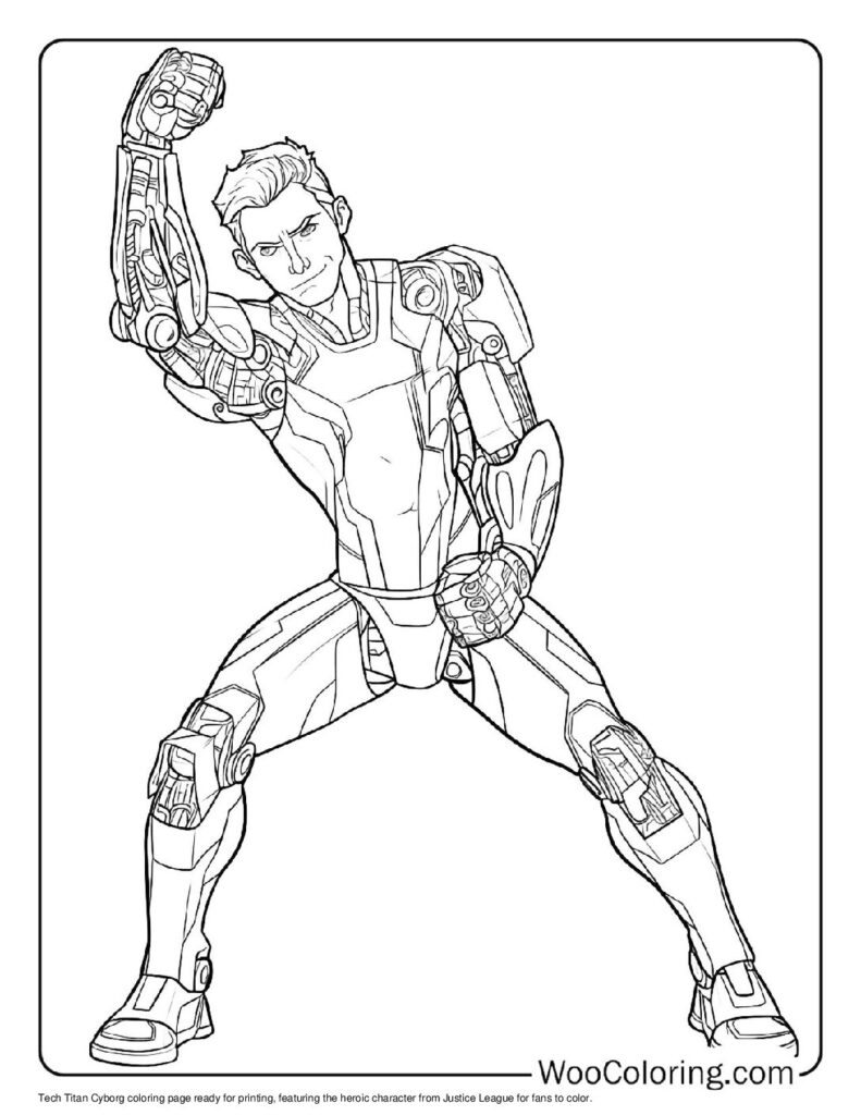 Tech Titan Cyborg To Color