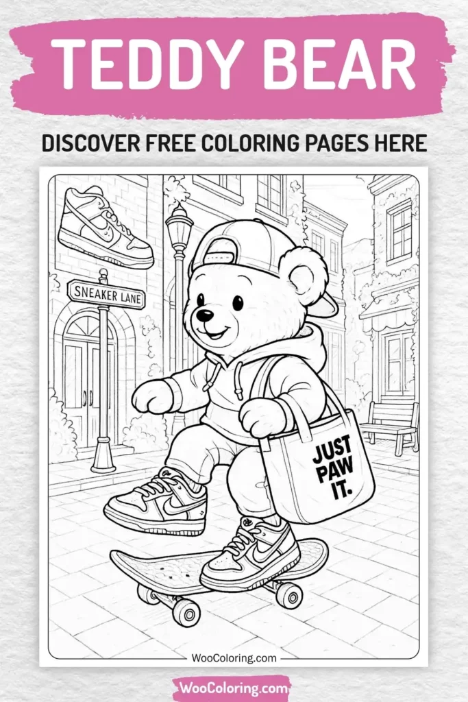 Teddy Bear coloring pages designs for girls