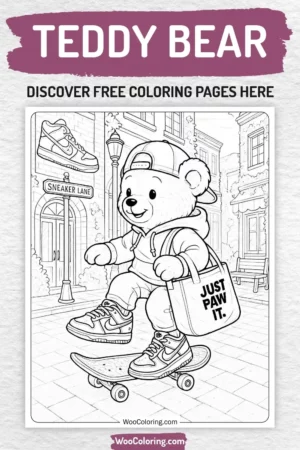 Teddy Bear coloring pages designs for kids