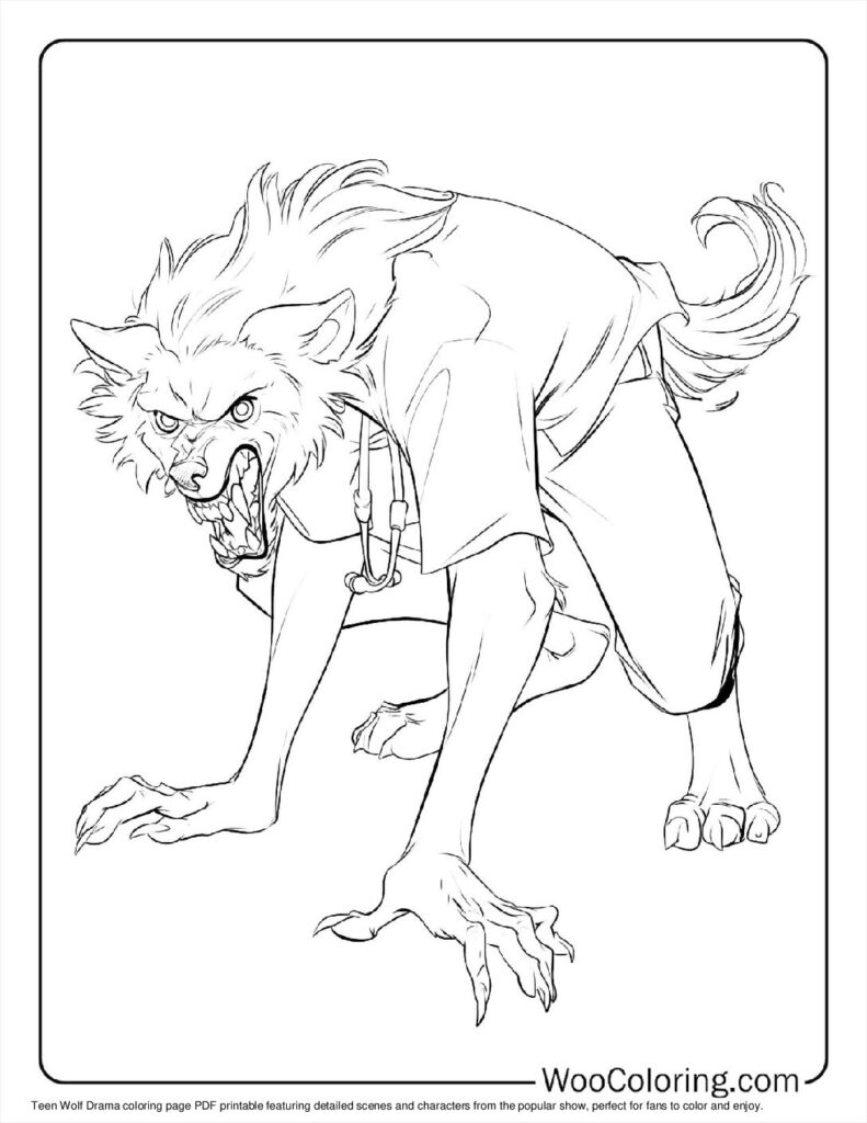 100  Werewolf coloring pages  Free PDF To Print  - 18