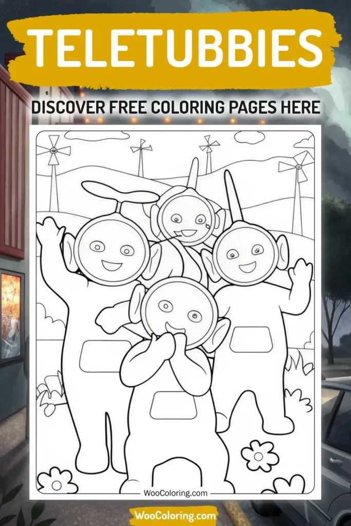 Teletubbies coloring pages designs from movies