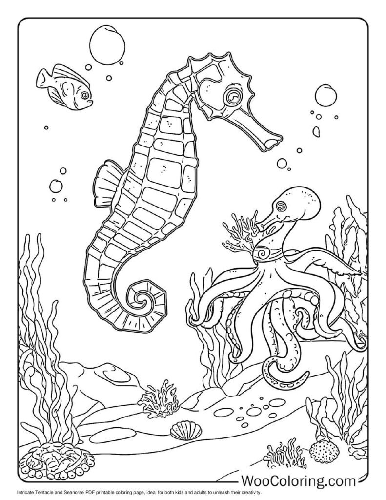 100  Seahorse coloring pages  Free PDF To Print  - 68