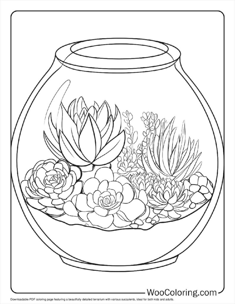100  Succulent coloring pages  Free PDF To Print  - 82