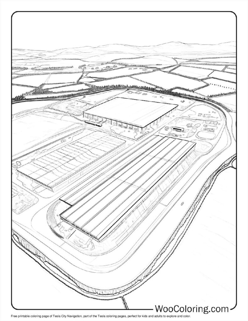 Tesla's Battery Hub Coloring Sheet