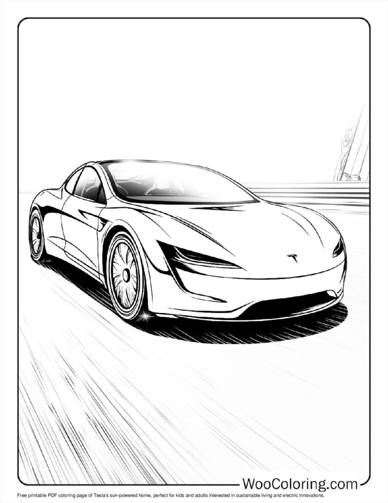 Tesla's Speed Demon Coloring Page For Kids