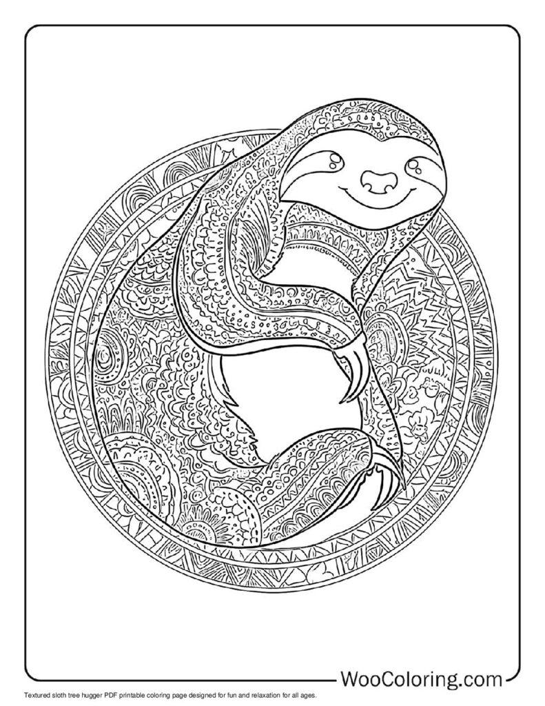 100  Sloth coloring pages  Free PDF To Print  - 54