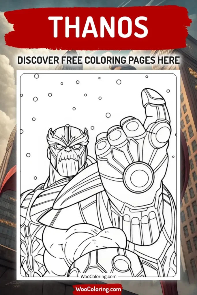 Thanos coloring pages designs with superhero